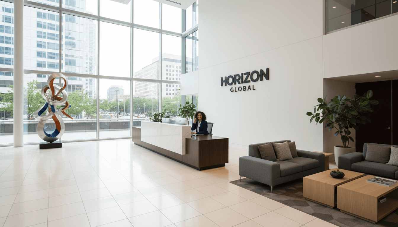Office lobby with polished floors and spotless glass entrance